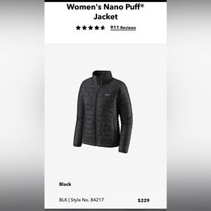 Black Patagonia Nano Puff Jacket